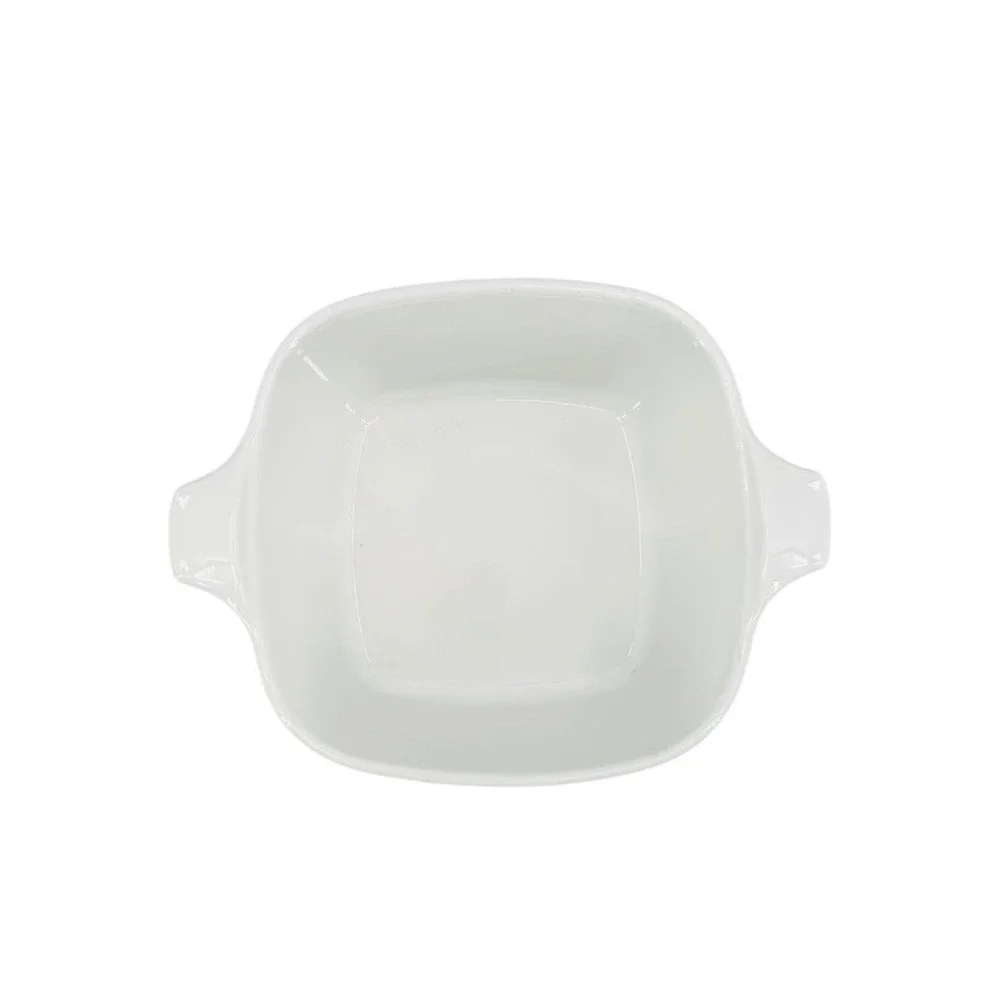 Vintage CorningWare Baking Dish White Blue Cornflower Square P-43-B 2 3/4 Cup